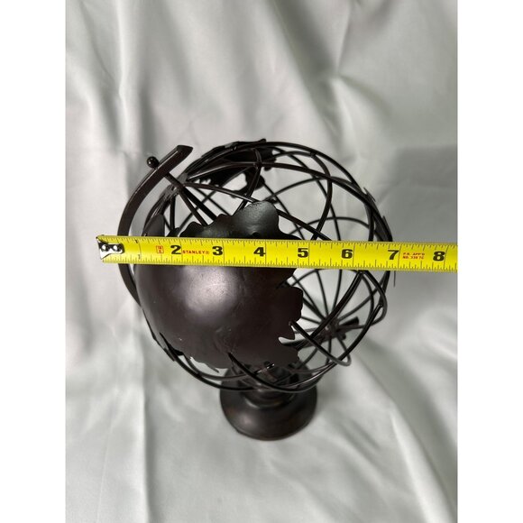 Vintage Style Metal Wire Globe with Raised Continents – Decorative Desk Top 12” - Picture 5 of 9